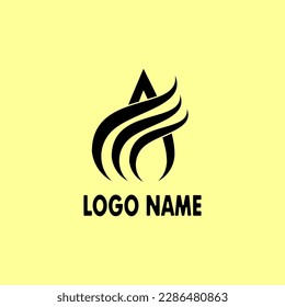 Letter A logo and elegant waves. Suitable for businesses in the field of babershop and fashion.