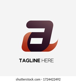 letter a logo element with two color gradient combination