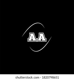 A A letter logo emblem design on black color background