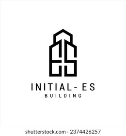 Letter Logo ES Inital Luxury. Art Deco style logotype design for luxury company branding