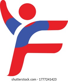 logotipo de letra para la letra F