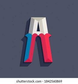 Letter A logo in faceted old athletic style. You can use it in your sportswear identity, baseball emblem, victory posters, retro university design, and others. 