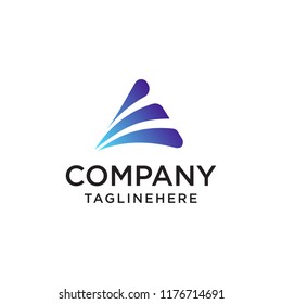 A letter logo with fast speed lines. Vector design template elements for your sportswear, app icon, corporate identity, labels or posters.