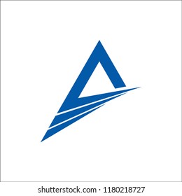 A letter logo with fast speed lines vector design template
