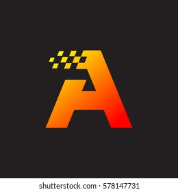 Letter A logo, fast speed, moving, delivery, Digital and Technology for your Corporate identity