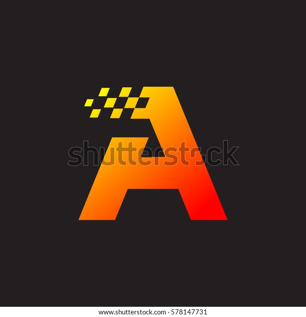 Letter A logo, fast speed,\
moving, delivery, Digital and Technology for your Corporate\
identity
