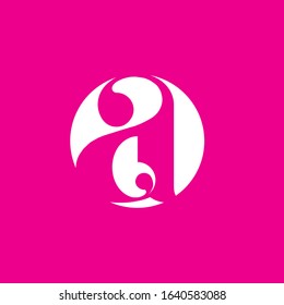 A letter logo with feminine style for woman or girl. Pink letter A logo.