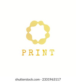 Letter logo with fingerprint like shape.