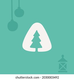 Letter A logo with a fir tree for Christmas and 2022 New Year design. Perfect for your family gifts package, greeting cards to your colleagues, and t-shirts prints.