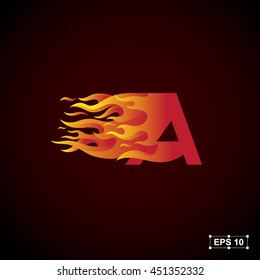 letter A logo, fire fast speed