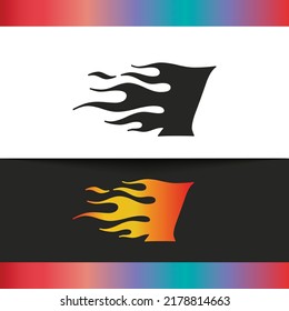 I letter logo, fire flames logo design.