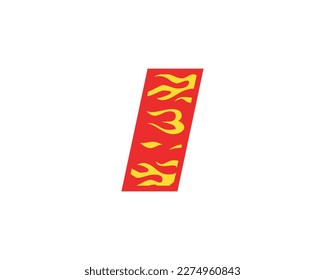 Letra logotipo llamas de fuego elementos de diseño ilustración vectorial