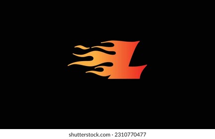 Letter logo, fire flames logo design Flame Logo Design. Fire Logo Lettering Concept Vector