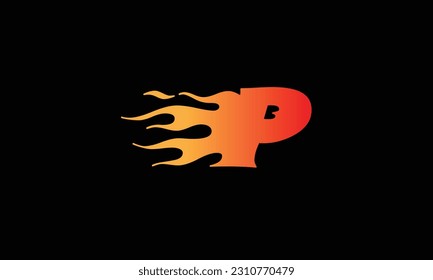 Letter logo, fire flames logo design Flame Logo Design. Fire Logo Lettering Concept Vector