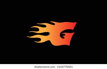 Letter logo, fire flames logo design Flame Logo Design. Fire Logo Lettering Concept Vector