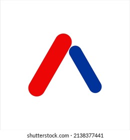 letter A logo flat geometric design