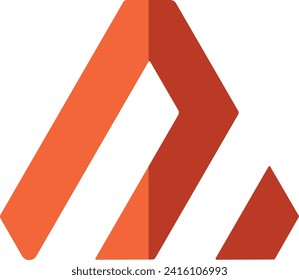 letra A logotipo estilo plano