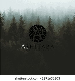 
letter A Logo floral pattern in circle