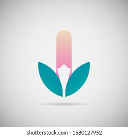 Letter I logo flower negative space simple elegant flat design. creative gradient logo vector. abstract unique font and alphabet modern logo for company, spa, health, event, community. EPS 10.
