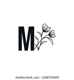 logotipo de carta con vector de flores para restaurante, Royalty, Boutique, Cafe, Hotel, Jewelry, Fashion.