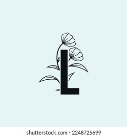 logotipo de carta con vector de flores para restaurante, Royalty, Boutique, Cafe, Hotel, Jewelry, Fashion.