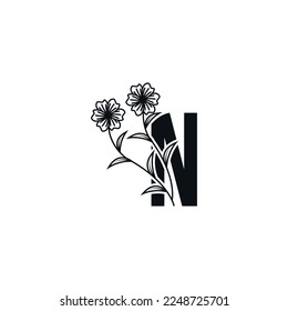 letter logo with flower vector for Restaurant, Royalty, Boutique, Cafe, Hotel, Jewellery, Fashion.