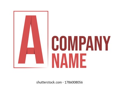Letter A logo folding paper concept  template 