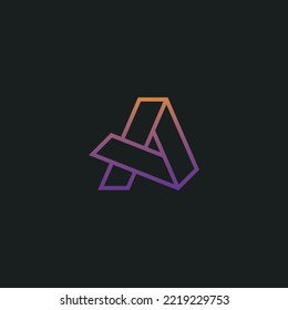 letter A logo with a folding style