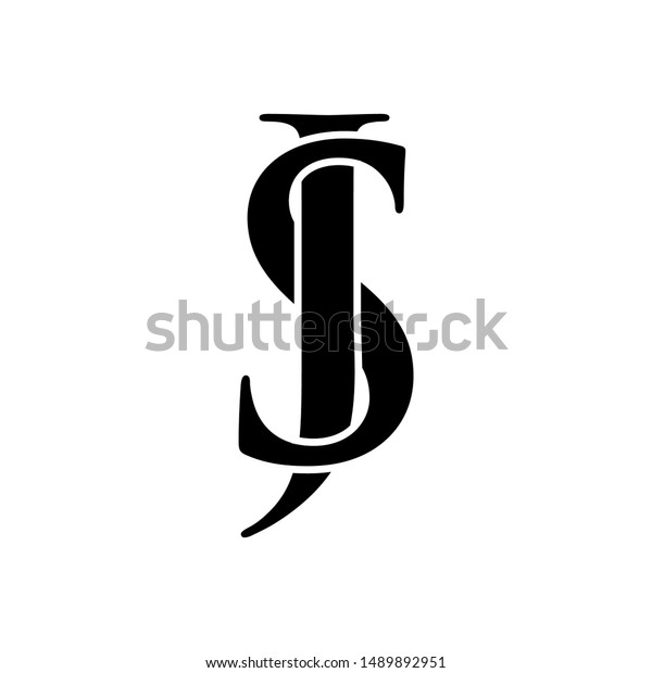 Letter Logo Font Js Black Stock Vector (Royalty Free) 1489892951