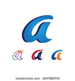 A Letter Logo and font  Template vector icon illustration design