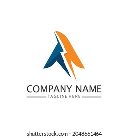 A Letter Logo font  Template vector icon illustration design identity