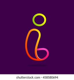 Letter I logo formed by glowing neon line. Font style, vector design template elements for your application or corporate identity.