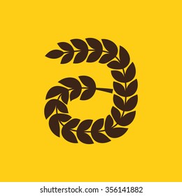 A letter logo formed by laurel wreath. Vector design template elements for your application or corporate identity.