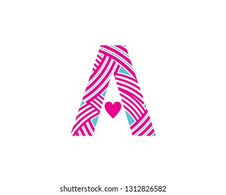 A letter logo formed by twisted lines, Wool mark font style