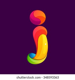 I letter logo formed by twisted lines. Font style, vector design template elements for your application or corporate identity.