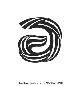 A letter logo formed by twisted lines. Wool mark font style, vector design template elements for your application or corporate identity.