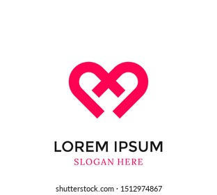 The Letter A logo forms love. Modern template design.Vector illustration
