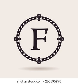 letter Logo frame and design templates. Vintage labels and badges. Vector quality illustration F