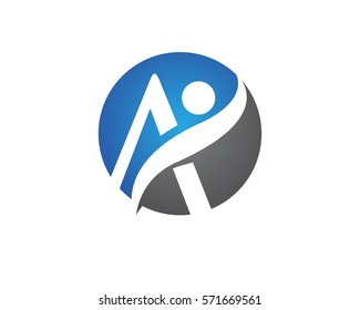 A Letter Logo With fun People Logo Template