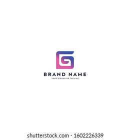 letter logo G color gradient full color vector template