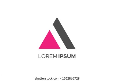 Letter A Logo Geometric Triangle Flat Vector Design