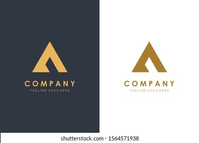 Letter A Logo Geometric Triangle Flat Vector Design
