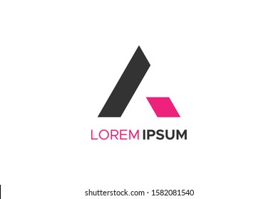 Letter A Logo Geometric Triangle isolated on white background. Flat Vector Logo Design Template Element