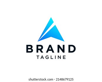 Letter A Logo Geometric Triangle Rounded. Flat Vector Business Logo Design Template Element.