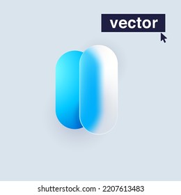 I letter logo in Glass morphism style. Vector blurry translucent icon on white background. Frosted transparent blue and white emblem. Perfect for app, modern design, vibrant advertising.