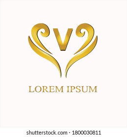 Letter Logo. Gold Letter Design Vector with Golden Luxury Colors and Monogram Design