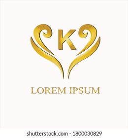 Letter Logo. Gold Letter Design Vector with Golden Luxury Colors and Monogram Design