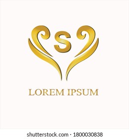Letter Logo. Gold Letter Design Vector with Golden Luxury Colors and Monogram Design