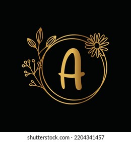 A letter logo in Golden Gradient