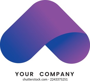 Letter A logo with gradation color
